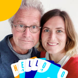 The two creators of the Crack List card game Pierre and Charlotte