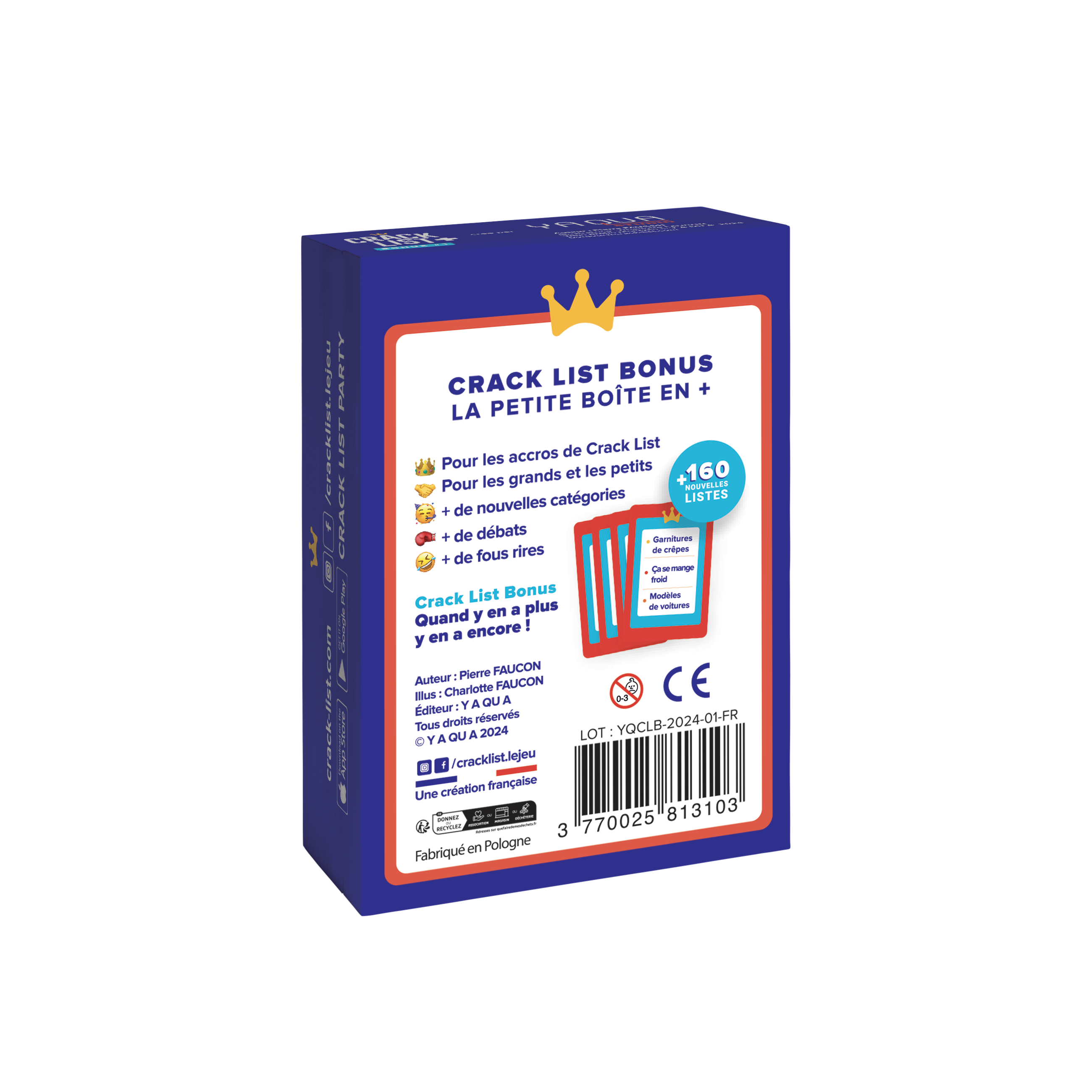 Boite bonus avec de nouvelles listes pour jouer à Crack List